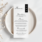 Simple Black Wedding Menu Cards | SRP2