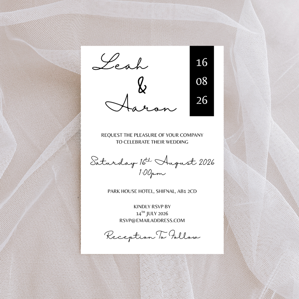 Simple Black Wedding Invitation | SRP2