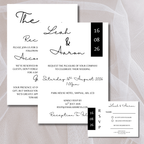 3 Piece Black Colour Block Wedding Invitation Set | SRP2