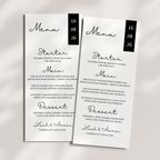 Simple Black Wedding Menu Cards | SRP2