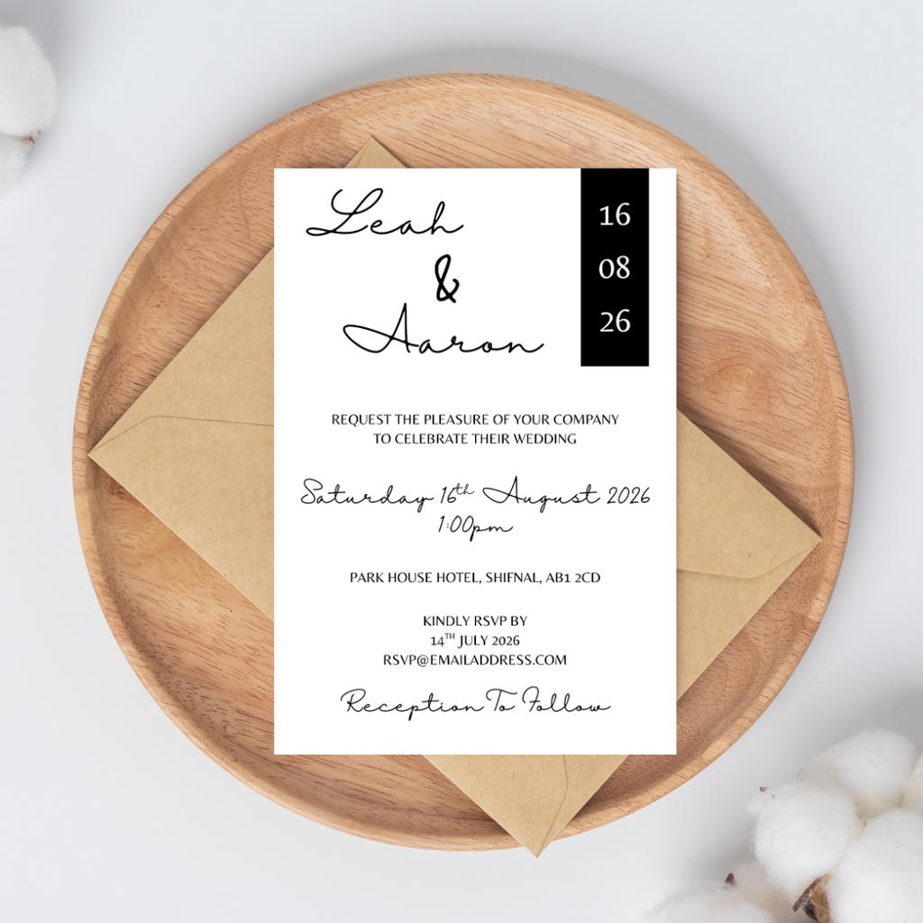 Simple Black Wedding Invitation | SRP2