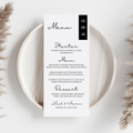 Simple Black Wedding Menu Cards | SRP2