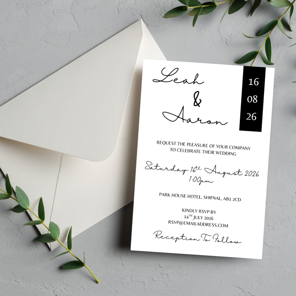 Simple Black Wedding Invitation | SRP2