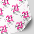 21st Birthday Pink Balloon Wrapping Paper