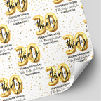 30th Birthday Gold Balloon Wrapping Paper