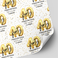 40th Birthday Gold Balloon Wrapping Paper