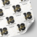 18th Birthday Black & Gold Balloon Wrapping Paper