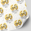 60th Birthday Gold Balloon Wrapping Paper