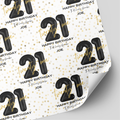 21st Birthday Black & Gold Balloon Wrapping Paper