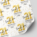 21st Birthday Gold Balloon Wrapping Paper