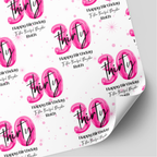 30th Birthday Pink Balloon Wrapping Paper