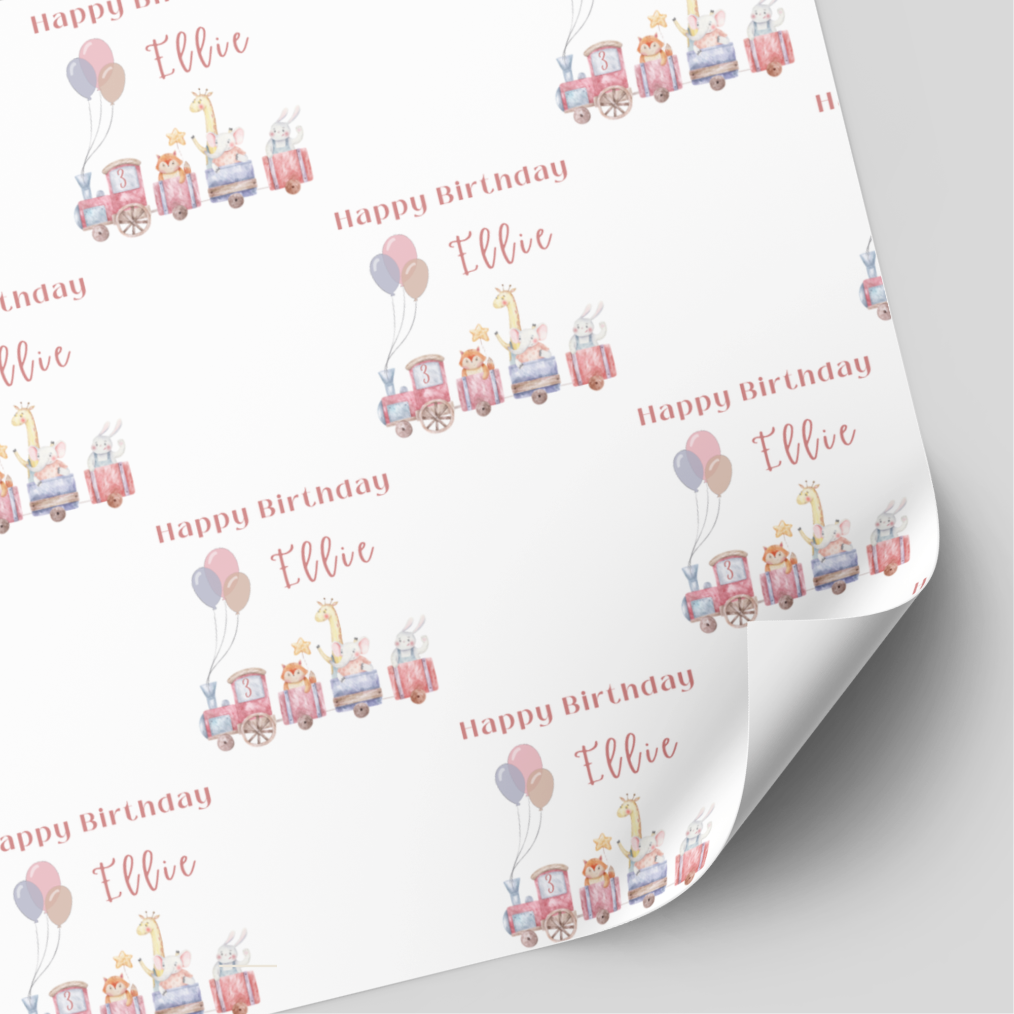 Train Birthday Wrapping Paper