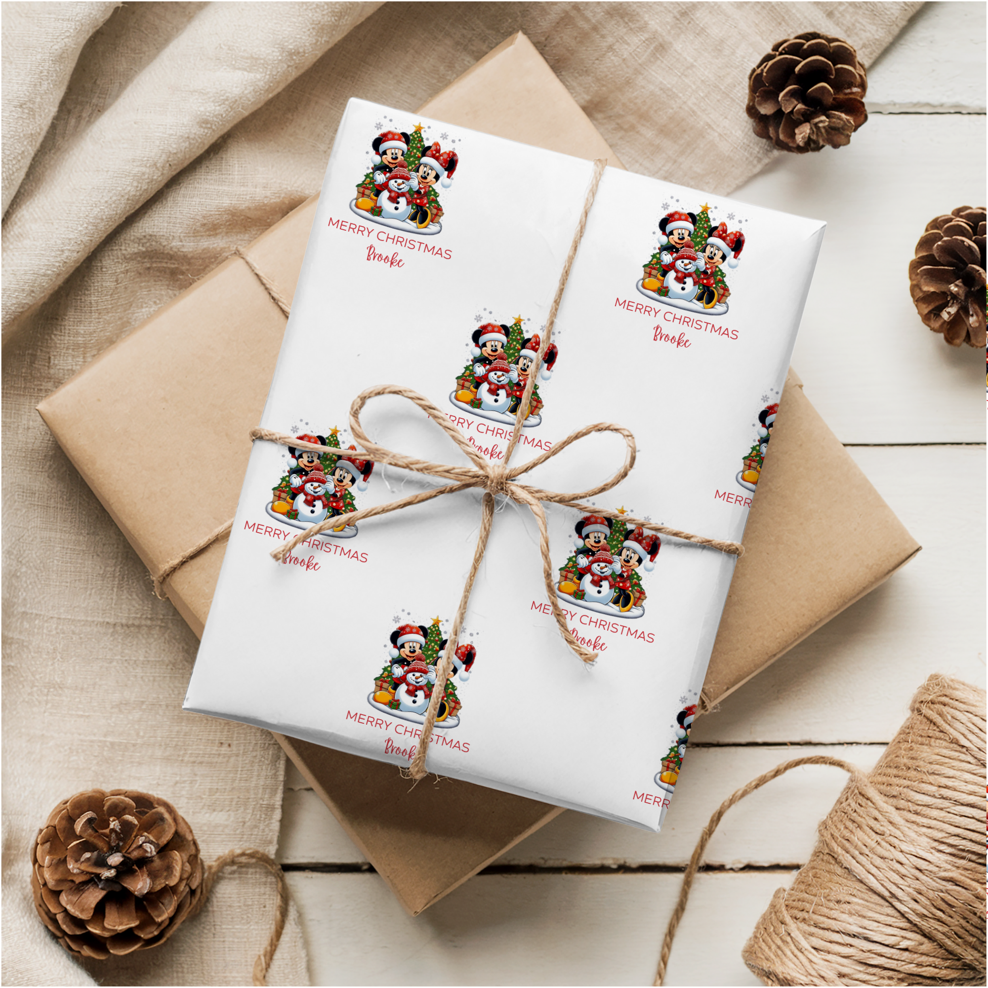 Mickey & Minnie Mouse Christmas Wrapping Paper