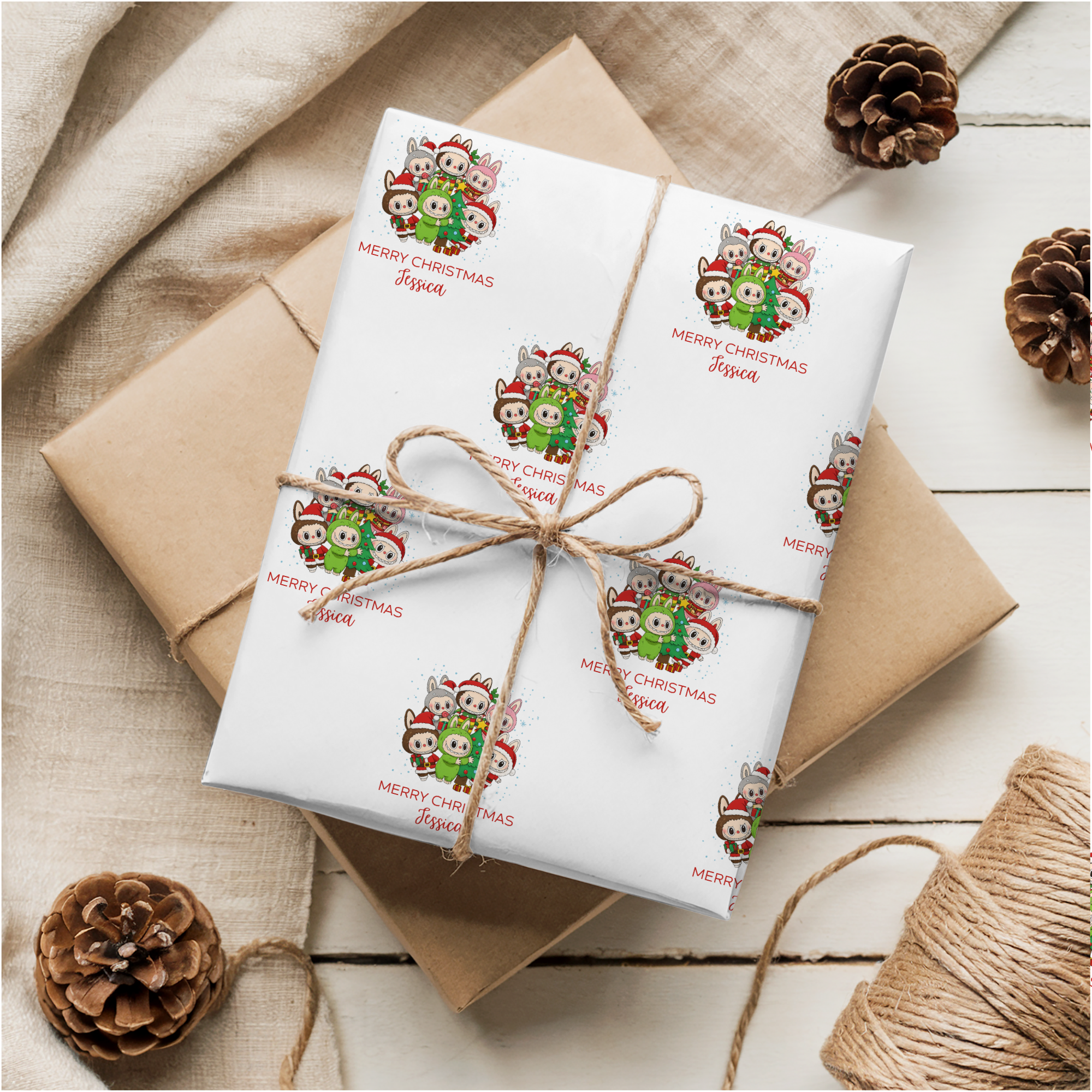 Labubu Christmas Wrapping Paper