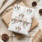 Green Initial Christmas Wrapping Paper