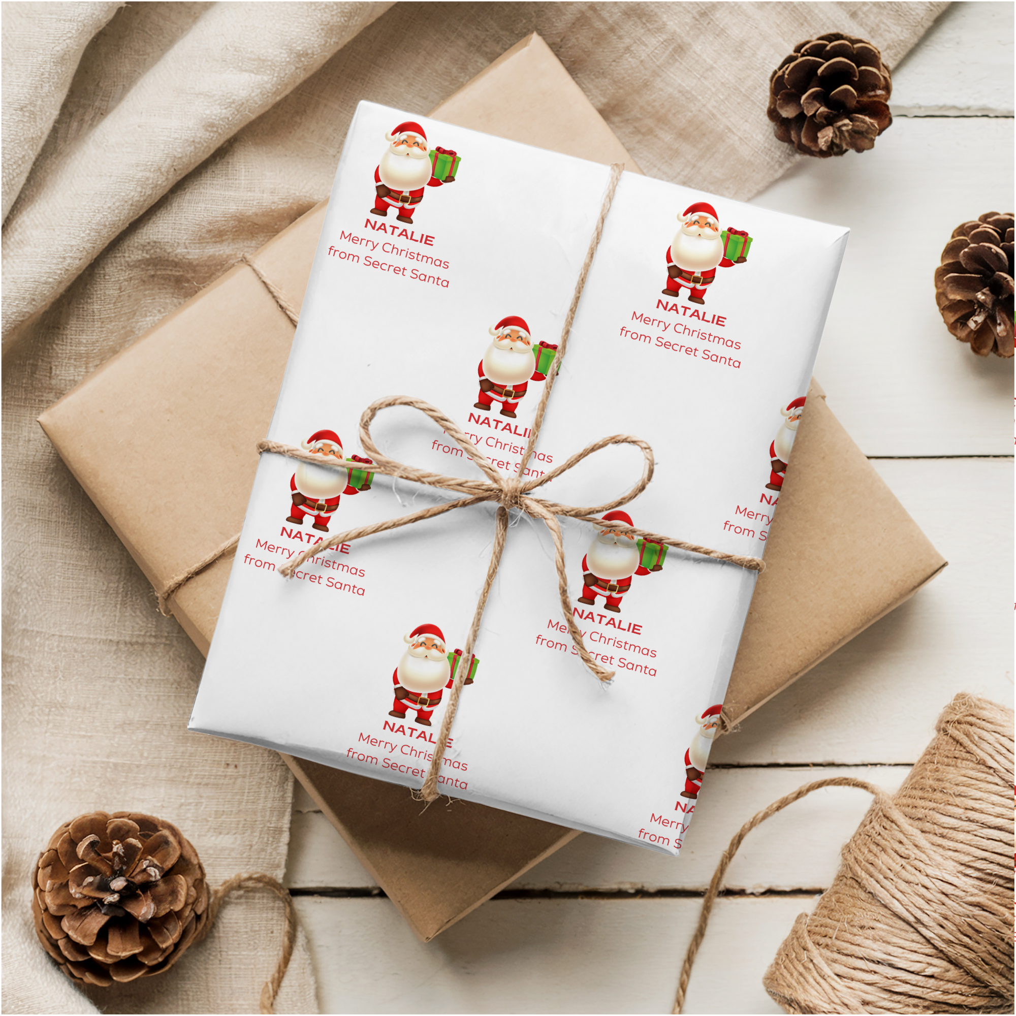 Christmas Secret Santa Wrapping Paper