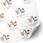 Green Initial Christmas Wrapping Paper