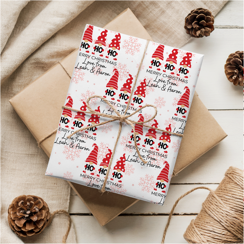 'Love From' Christmas Gonk Wrapping Paper