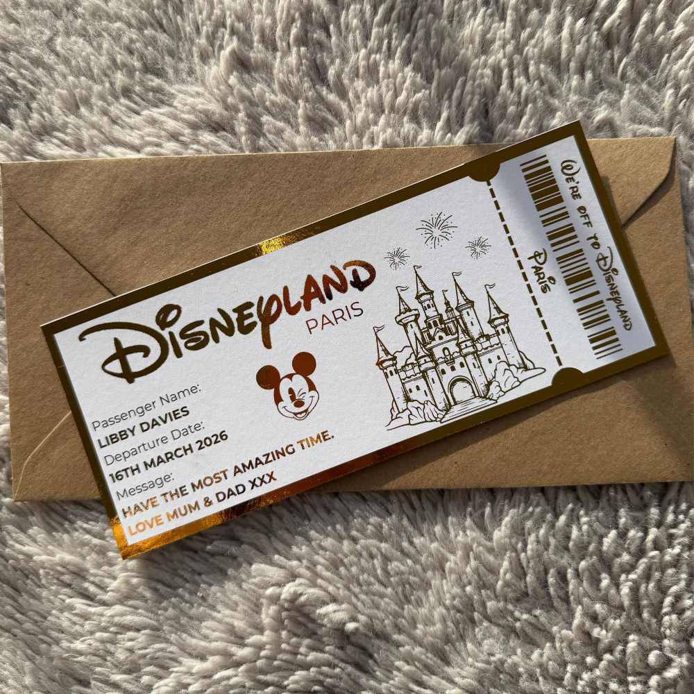 Personalised Disneyland Foil Ticket