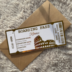 Personalised Travel Boarding Pass Foil Ticket