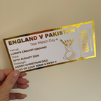 Personalised Cricket Match Foil Ticket