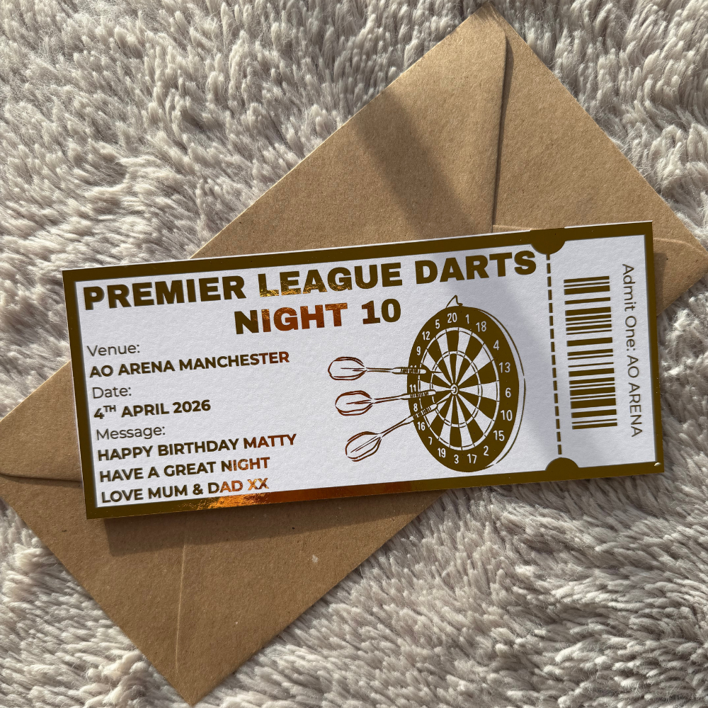Personalised Darts Foil Ticket