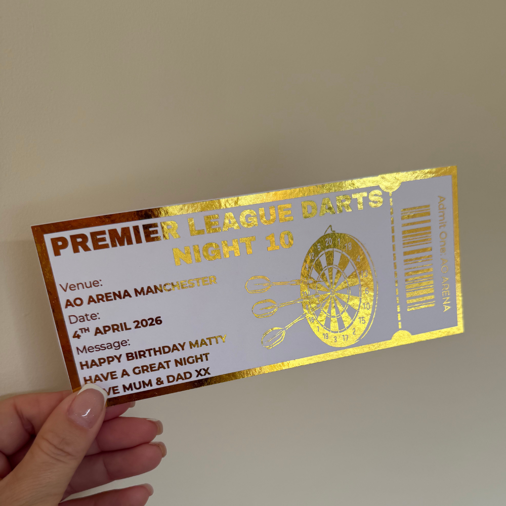 Personalised Darts Foil Ticket
