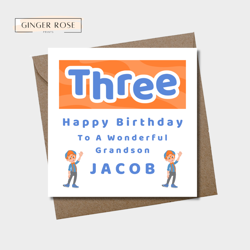 Blippi Birthday Card