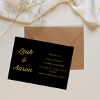 Black & Gold Foil Evening Reception Invitation | SRP3