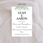 Ivory Floral Evening Reception Invitation | SRP1