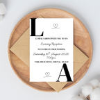 Simple Black Initial Evening Reception Invitation | SRP8