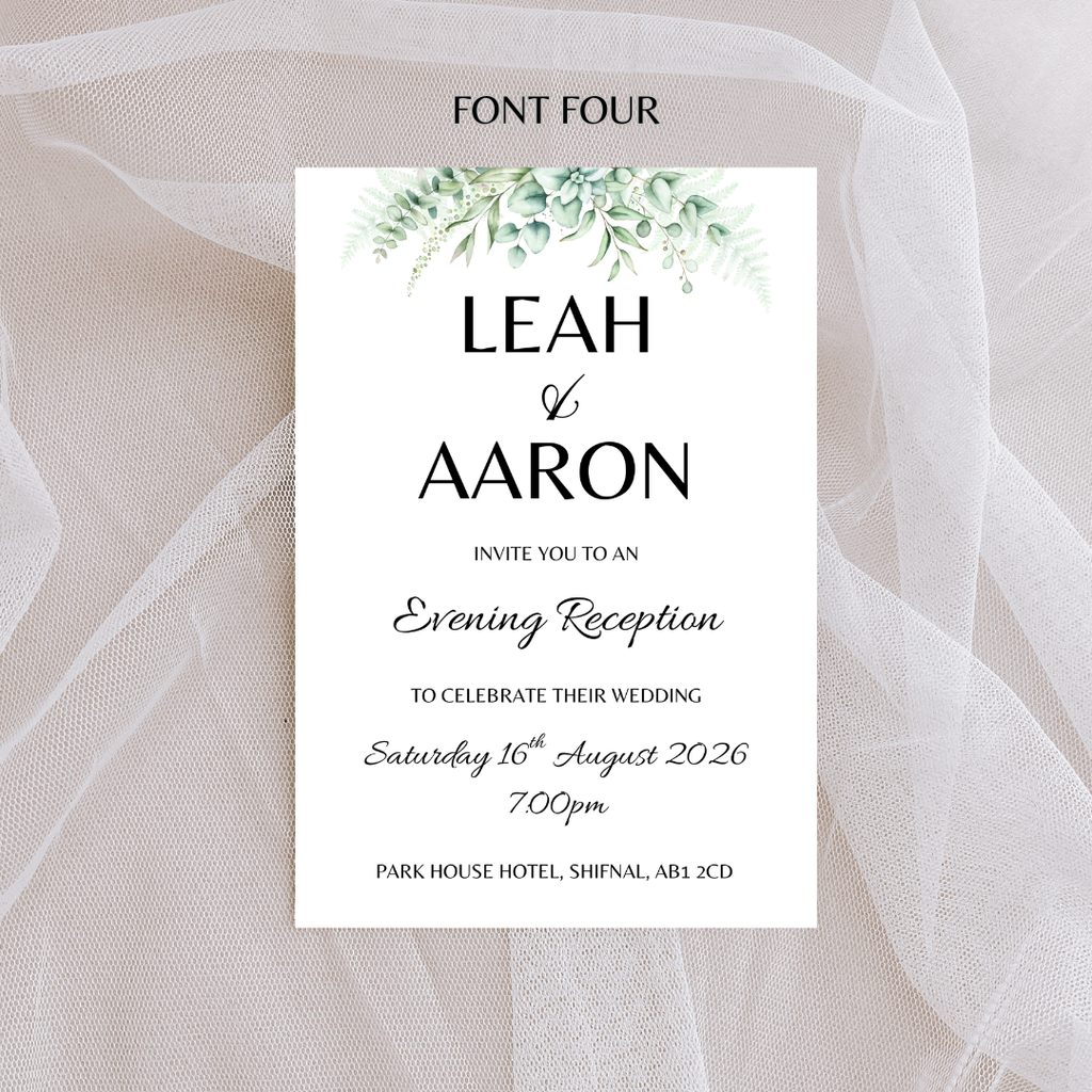 Ivory Floral Evening Reception Invitation | SRP1