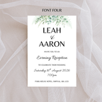 Ivory Floral Evening Reception Invitation | SRP1