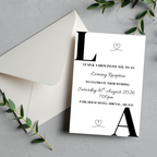 Simple Black Initial Evening Reception Invitation | SRP8