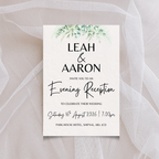 Ivory Floral Evening Reception Invitation | SRP1