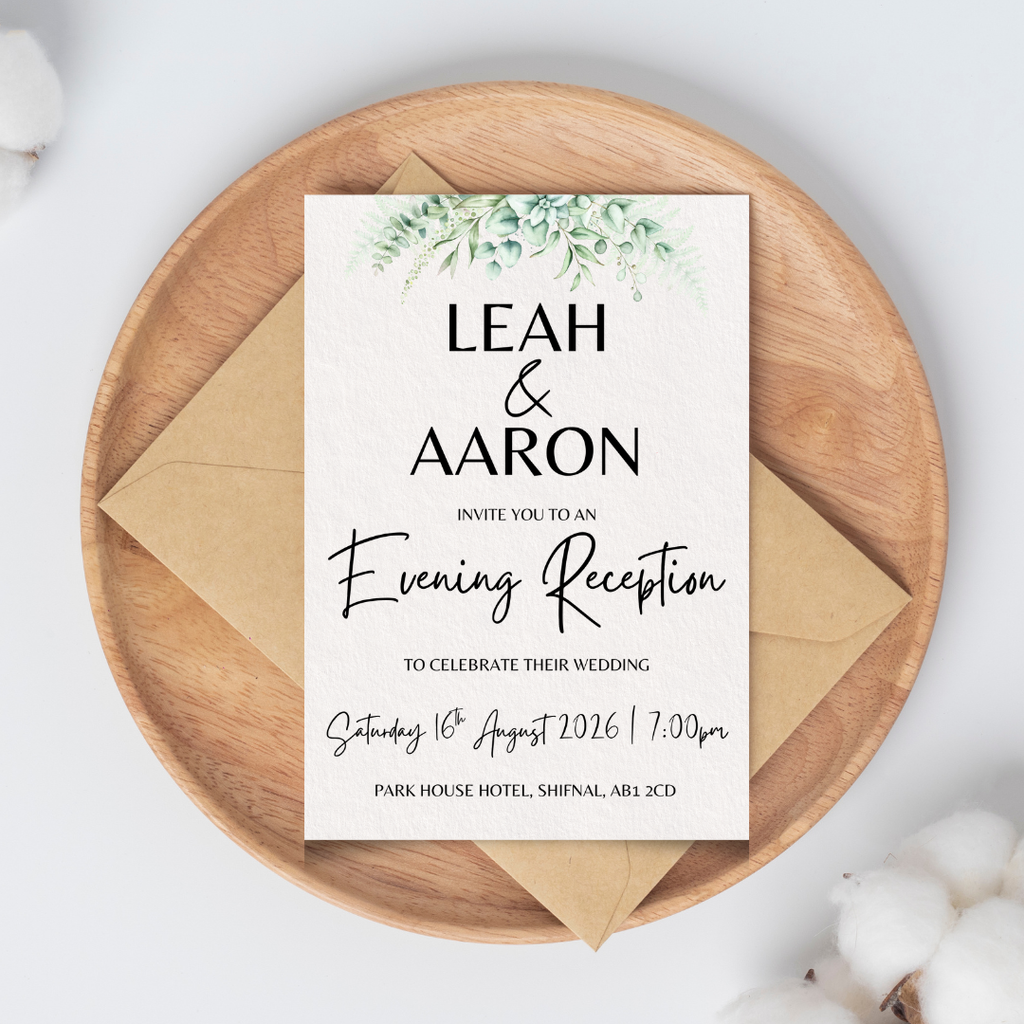 Ivory Floral Evening Reception Invitation | SRP1