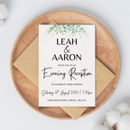 Ivory Floral Evening Reception Invitation | SRP1