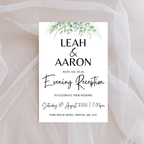 White Floral Evening Reception Invitation | SRP1