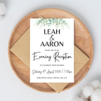 White Floral Evening Reception Invitation | SRP1