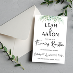 White Floral Evening Reception Invitation | SRP1