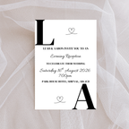 Simple Black Initial Evening Reception Invitation | SRP8