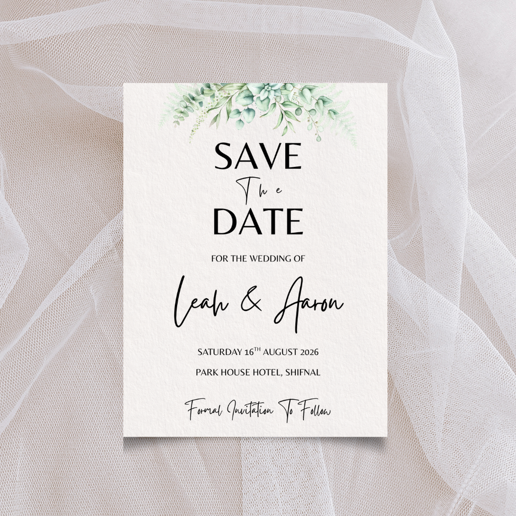Ivory Floral Save The Date Card | SRP1