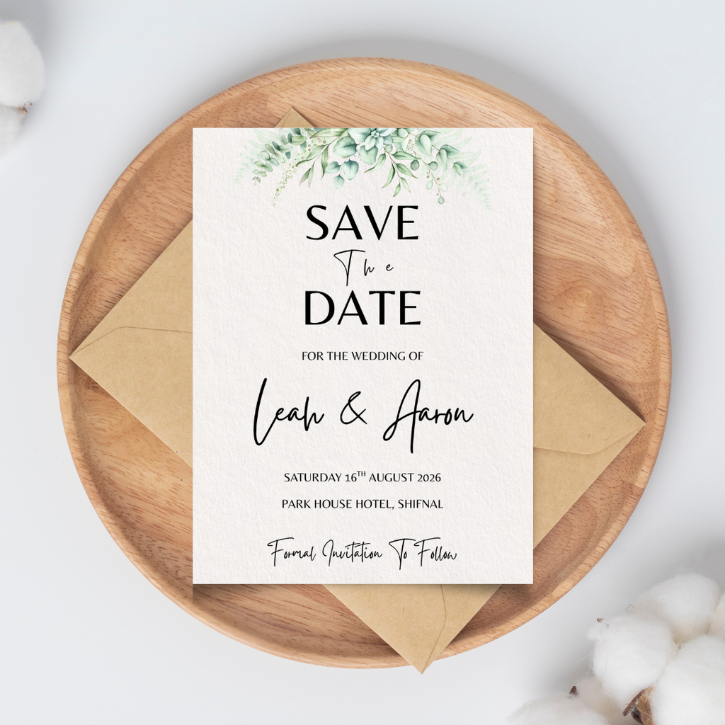 Ivory Floral Save The Date Card | SRP1