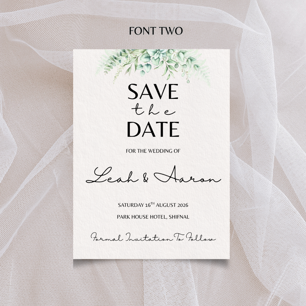 Ivory Floral Save The Date Card | SRP1