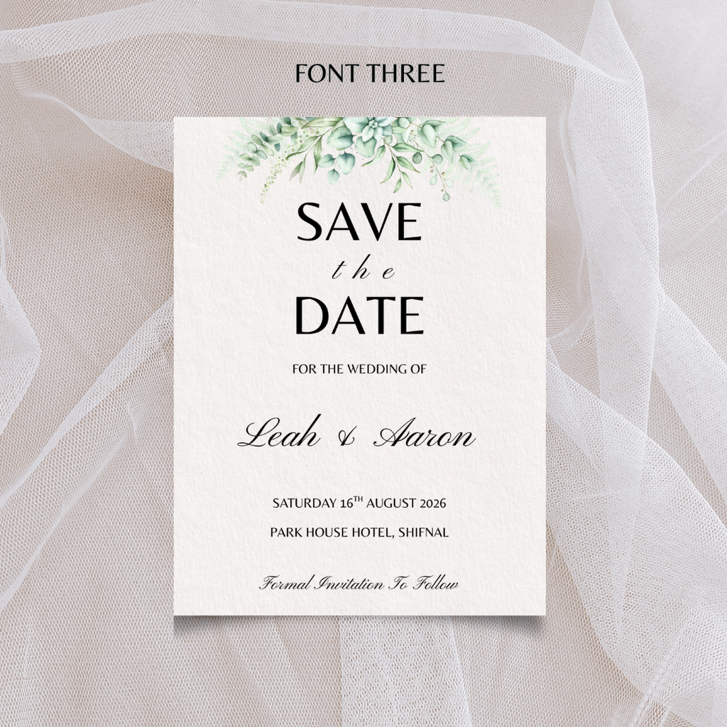Ivory Floral Save The Date Card | SRP1
