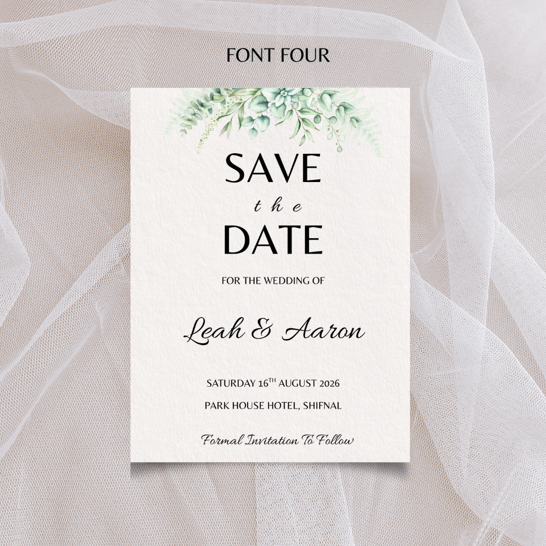 Ivory Floral Save The Date Card | SRP1