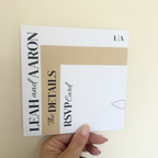 Square Wedding Invitation Set | Stacked Wedding Invites | 3 Piece Wedding Invitations | Fawn