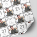 Personalised Photo Wrapping Paper: Customised Birthday Gift Wrap | Grey