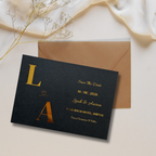 Black & Gold Foil Initial Save The Date Cards | SRP2