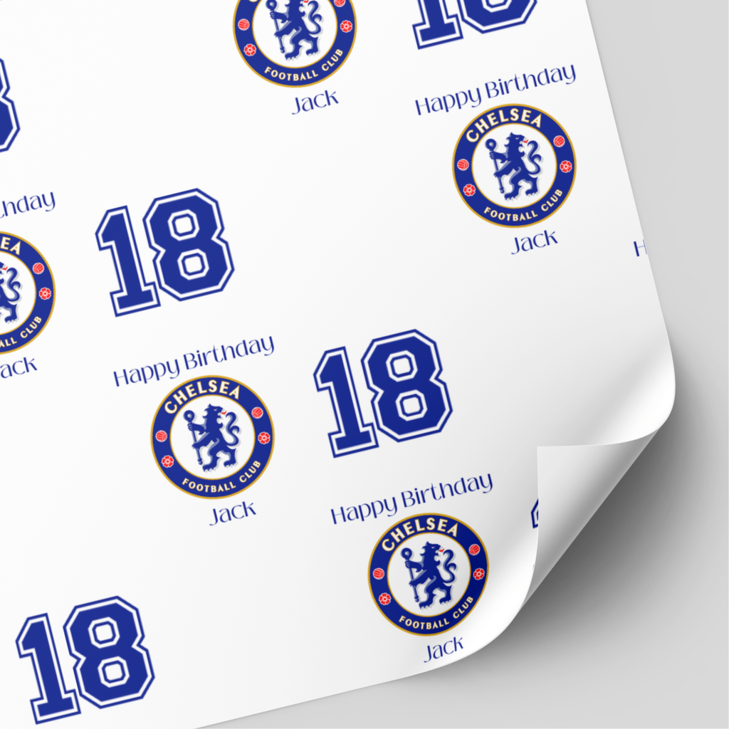 Chelsea Football Birthday Wrapping Paper